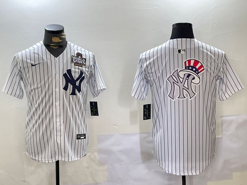 Men New York Yankees Blank White stripe Game 2024 Nike MLB Jersey style 102713->new york yankees->MLB Jersey